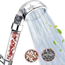 New Shower Head 3 Mode High Pressure 40% Water Saving Filters Adjustable Ionic