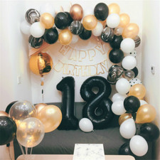 134Pcs Black Gold Balloon Arch