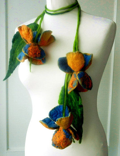 Felted wool necklace - felted,