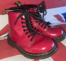 INFANT SIZE UK 6 EU 23 RED ORIGINAL DR MARTEN BOOTS ZIP FASTEN