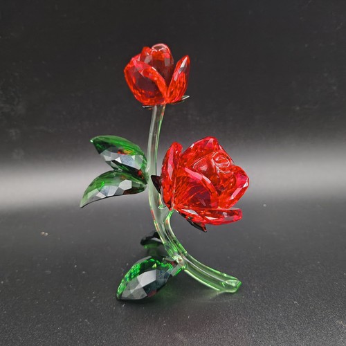 Swarovski crystal red rose - red,