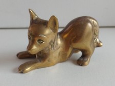 Vintage brass alsatian puppy