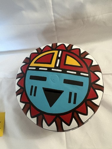 Hopi painted gourd coin bank - painted,