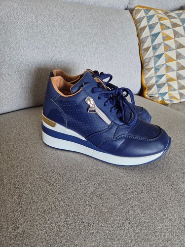 Womens navy platform wedge - womens,