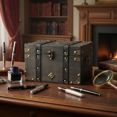 Vintage wooden treasure chest - vintage,