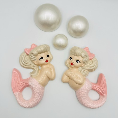 Mermaids chalkware kitsch - chalkware,