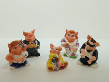 Job Lot of 5 Paul Cardew Piggy Banks Large Ceramic Collectable Pigs. H: 17-26cm