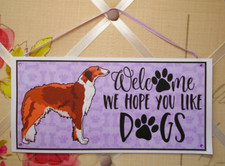 Borzoi Dog Sign Hanging Plaque
