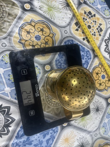 Antique brass muffineer sugar - brass,