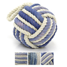 Distressed Blue Rope Doorstop | Two-Tone Nautical Rope Knot Door Stop - 12cm