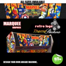 Marvel Capcom graphic Arcade Artwork Marquee Stickers Graphic / All Sizes  