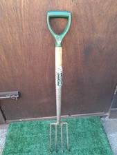 Vintage Bulldog Ladies Garden Fork. Green Pastic Handle. Old Tool (#669)