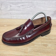 Loake Georgetown Slip On Size UK 9.5 Tasseled Loafers Leather Burgundy Red Ox 