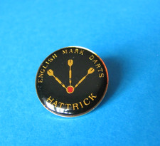 ENGLISH MARK DARTS HATTRICK Pin Badge. VGC. Enamel.