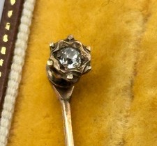 Antique 14ct Gold Diamond Stick Pin