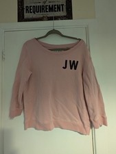 Women's pink Jack Wills jumper size 10 with printed lettering front and back