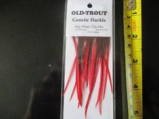  Genetic Hackle Cock Neck feather Dyed and natural 12-16s metz red badger  