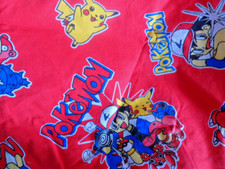 Vintage Pokemon cotton fabric 134 cms wide by 236 cms long