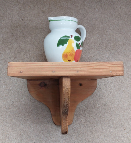 Vintage pine wall shelf clock - pine,