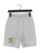 Puma Men's Shorts S Grey Graphic 100% Cotton Sweat New with tags