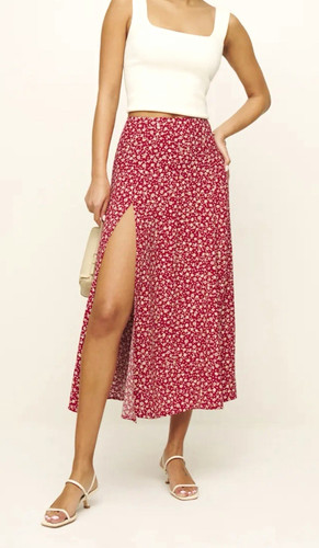 Reformation red white floral - white,