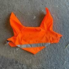 HORSE FLY BONNET/VEIL - orange fluorescent reflective FULL SIZE 