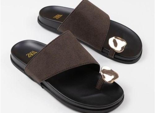Zara tan black - zara, leather