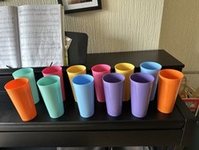 12 X Colourful 500ml Plastic Tumblers Cups Lifetime Guarantee Picnic / BBQ cups