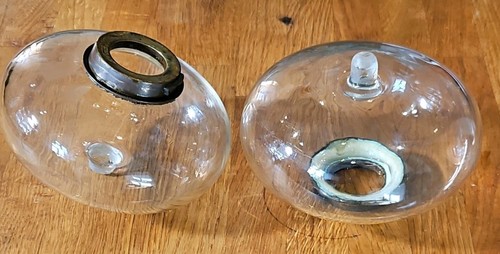 Pair antique clear glass drop - pair,
