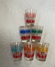 Mid century set of 6 harlequin