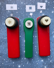 Craft Punch bundle x 3 - Heart/Flower/Wavy Square 5mm. Cardmaking/Scrapbooking