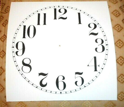 Clock dial face paper - card, 7"
