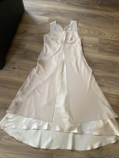 Size 12 Occasion/cruise Dress In Light Gold, Satin With  Chiffon Overlay bnwot  