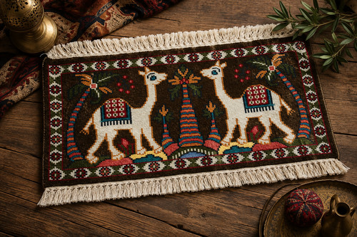 Vintage camel prayer - prayer, woven