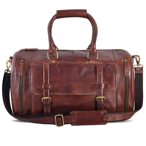 Oak leathers leather duffle - oak,