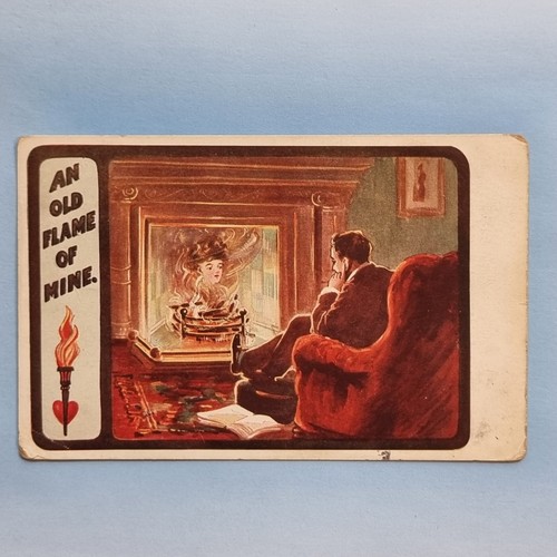 Comic postcard 1910 fireside - comic,