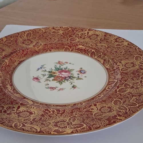 Vintage minton brocade - brocade, red