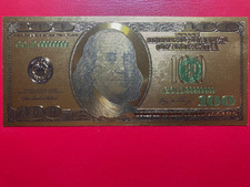 Collectable Colourful Green Gold Foil 100 Dollar Novelty Banknote