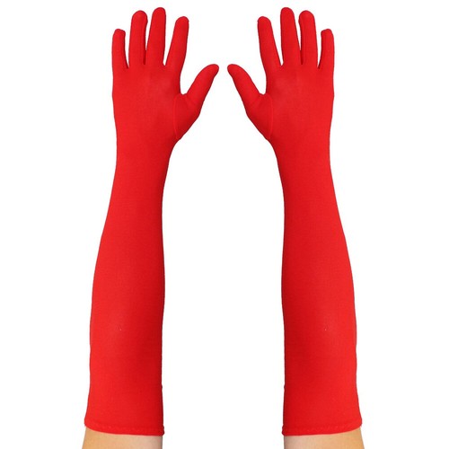 Red spandex gloves - red,