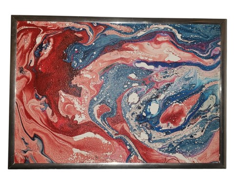 Vintage abstract acrylic pour - vintage,