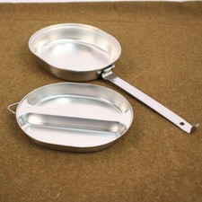 Replica US Army Mess Tin Set Stainless Steel 2 piece Kit Cook Set  AG1253