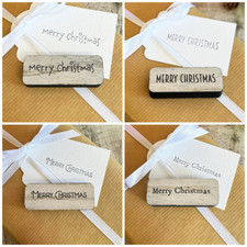 Merry Christmas Ink Rubber Stamps | Christmas Crafts Gift Tags Scrapbooking