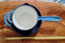 Kirkton House Cast Iron Shallow Pan And Saucepan Set, Blue