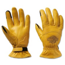 H-D Women's Helm Leather Work Gloves - Natural Yellow 98153-23VW WAS £86