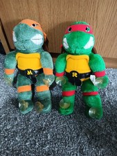 Vintage Playmates Teenage Mutant Ninja Turtles Plush  Cuddly Toy x 2 1988