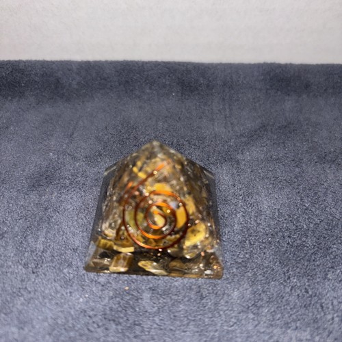 Tigers eye resin pyramid - resin,