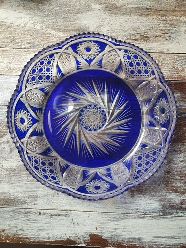 Large cut clear blue - large, cobalt