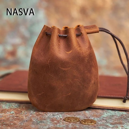 Genuine leather coin - leather, men