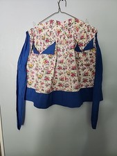 Vintage Half Apron Blue W/Pink