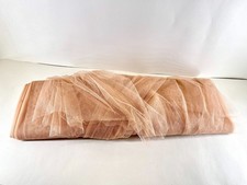 Vintage Peach Nude Tulle Fabric Bolt Dressmaking Bridal Craft Mesh Material